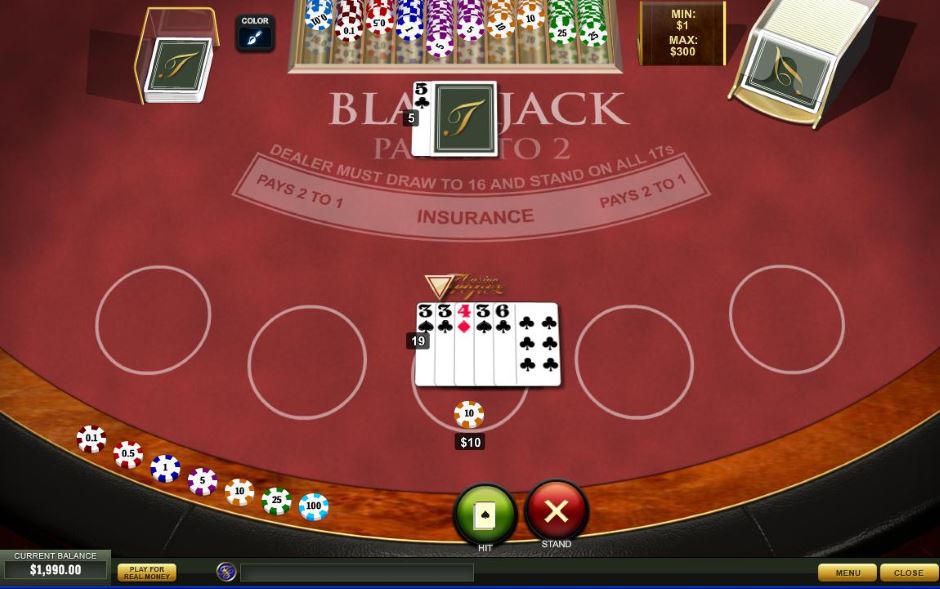 Como se paga 3 a 2 en blackjack card game